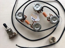 LP/SG Premium Prewired Wiring Harness Kit, 500k Pots, S/Craft Jack, 3-Way Switch