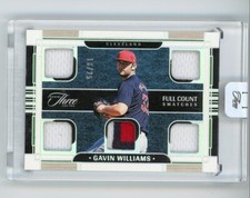 Gavin Williams 2024 Panini Three & Two Full Count Swatches relic #'d 16/25