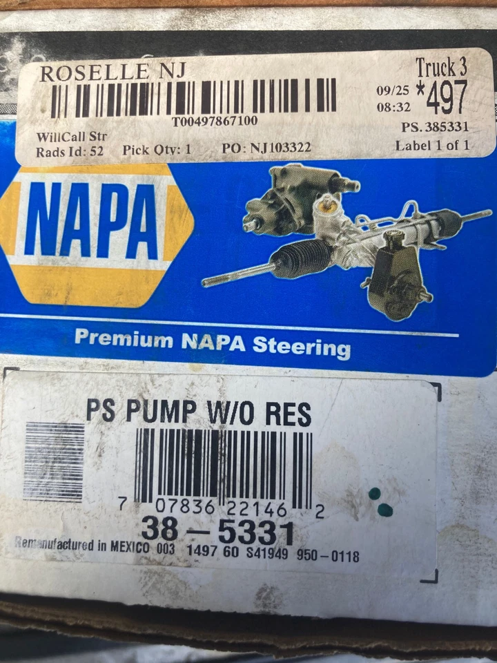 Bomba de dirección asistida Napa sin depósito - Remfd 38-5331 para Dodge Ram Foto 4 de 4