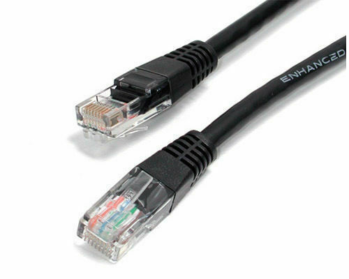 Lote de 10 - 1 ft CAT6 Ethernet Red LAN Router Cable de conexión Cable Cable Negro - Imagen 2 de 2