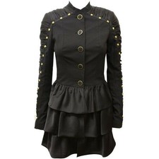 Alice By Temperley | Lois Coat | Black | Studded Sleeves | Uk 10 | Excellent Con