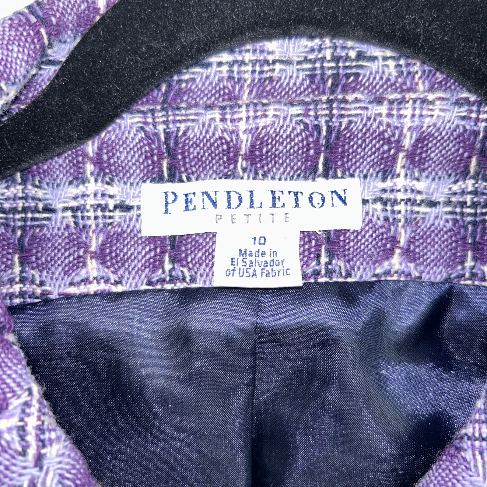 Pendleton Tweed Checkered Blazer Jacket Purple Bu… - image 9