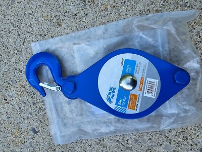 New Blue Hawk 5'' Steel Block 700 Lb 317 Kg 7603 Single Pulley w Hook