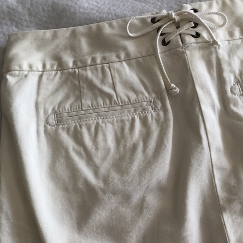 J.Crew Rock klassisch Twill Chino Damen 10 weiße Schnürsenkel hinten zum Binden Matrosenknöpfe - Bild 7 von 8