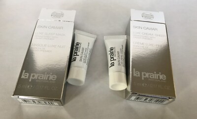 Lot Of 2 La Prairie Skin Caviar Luxe Cream Sheer Sleep Mask With Caviar Premier