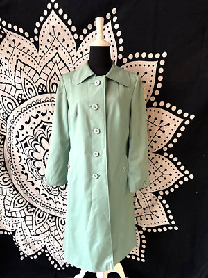 VALMELINE DIOLEN VINTAGE MANTEL TRENCHCOAT TÜRKIS PASTEL GR.M 