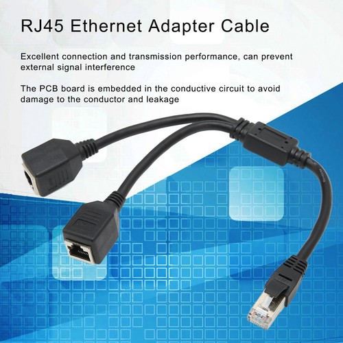 RJ45 Ethernet LAN Network Y Splitter 1 to 2 Port Adapter Cable Connector AU - Picture 2 of 12