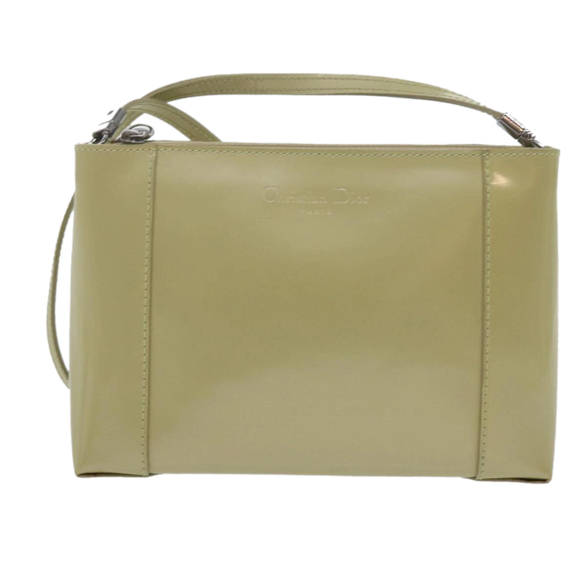 Sac bandoulière en cuir breveté Dior Beige authentique