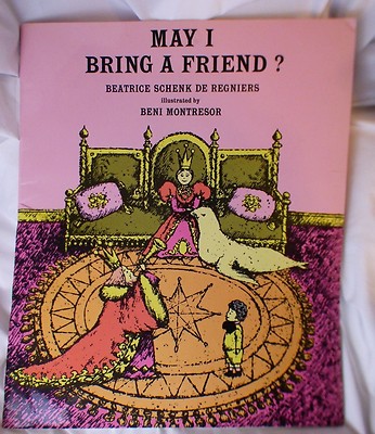 May I Bring a Friend? Beatrice Schenk de Regniers BIG Book 1990 Paperback 18'' Ta