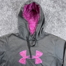 Under Armour Womens Cold Gear Pullover Hoodie Small Gray Sweatshirt Storm
