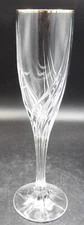 set of 2 Lenox Debut Gold trim Crystal 9" Champagne Flutes MINT!