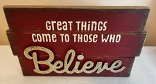 Hallmark GREAT THINGS COME TO THOSE WHO BELIEVE Santa Plaque Sign Christmas
