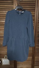 Gap Sweatshirt Dress Womens Sz M Confederate Blue Long Sleeves W/Pockets
