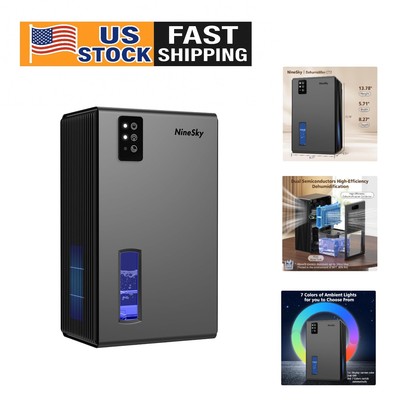 Advanced Home Dehumidifier with 7 LED Night Lights & Ultra Quiet Operation