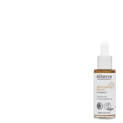 Alterra Illuminating Serum Glow mit Vitamin C | Bio-Aloe Vera + Kosmetikband
