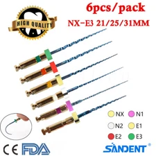 6Pcs Dental Endo Rotary Files X-Pro Gold Taper NITI Root Canal Files 21/25/31MM