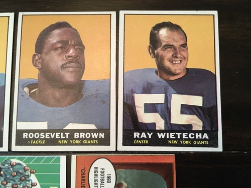 ๐1961 Topps Football New York Giants 9 Card Lot Conerly, Triplett R Brown ๐ - Picture 4 of 12