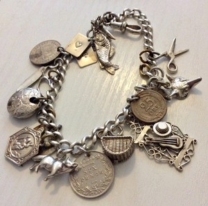 silver charm bracelets vintage