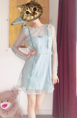 BNWT TopShop Mint Light Green Lace Dress French Style Size 10 | eBay UK