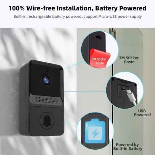 Smart Wireless WiFi Doorbell Intercom Video Camera Door Ring Bell Chime Security - Picture 6 of 18