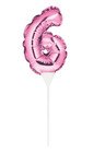 Pink Party Supplies Number 6 Balloon Foil Cake Topper 6th Six Sixth Birthday