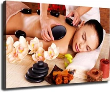 SPA Essential Oils Open Back Massage Canvas Painting Poster Canvas Printing