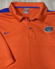 Vintage Nike Team University of Florida Polo Shirt Mens XL Orange UF Gators Logo