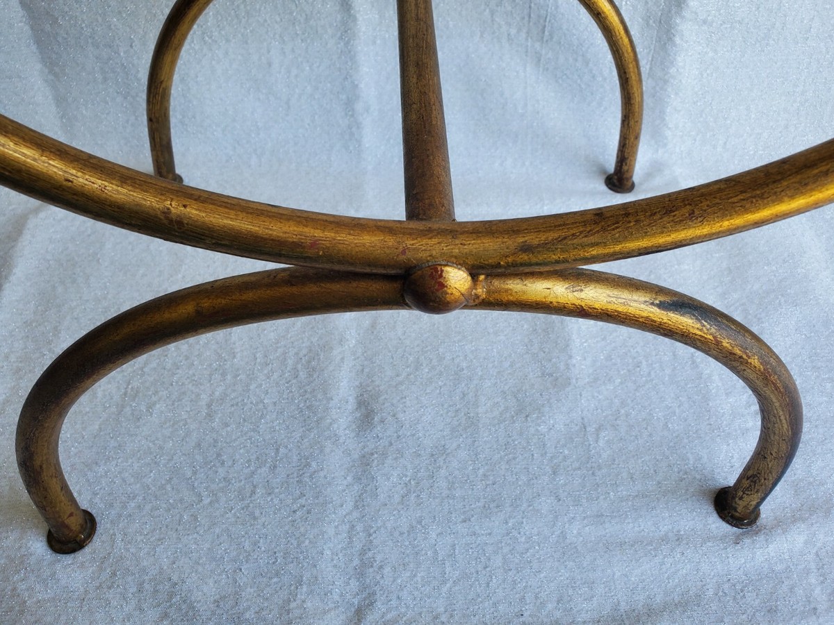 VINTAGE ITALY HOLLYWOOD REGENCY GILT IRON METAL ROPE VINTAGE ITALY HOLLYWOOD REGENCY GILT IRON METAL ROPE