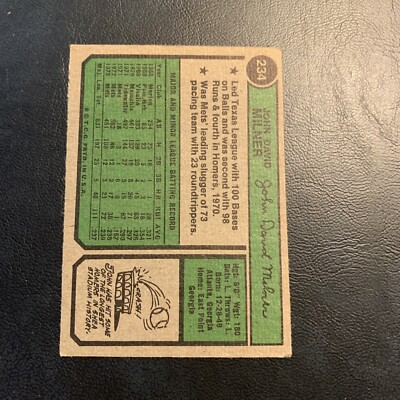 Cb26 1974 Topps￼ #234 John Millner New York Mets￼