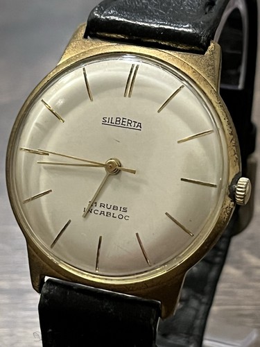 SILBERTA Herren Uhr (34mm) Handaufzug Vintage Armbanduhr (Werk läuft) - Bild 3 von 9