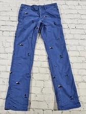Gap Kids Blue Embroidered Chino Sunglasses Palm Tree Pants BOYS SIZE 14