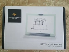 Michael Graves Design Metal Clip Dual Picture Frame 4x6 NEW IN BOX