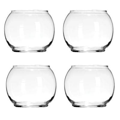 Clear Glass Bubble Bowls Fish Globe Flower Vase Centerpiece Round 4.8 Terrarium