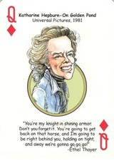 Katharine Hepburn Queen of Diamonds - Hooray for Hollywood Playing Card