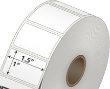 Transparent Clear Label Roll  1.5" X 1" Thermal Transfer Removable Adhesive