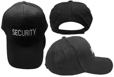Security guard officer cap hat embroidered black 