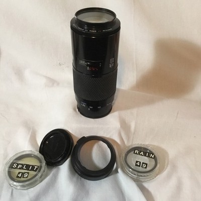 Minolta Maxxum AF Zoom 70-210mm f/4 Camera Lens W/ Rain & Split Lens.