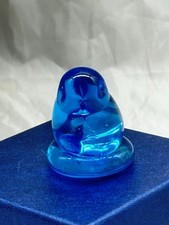Vintage Bluebird of Happiness Signed Leo Ward Blue Glass Figurine Terra Studios