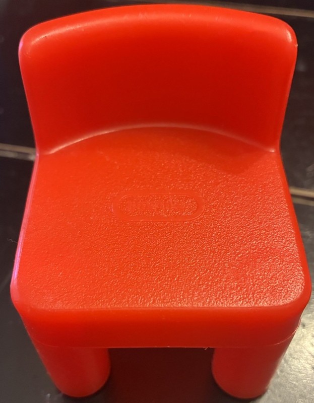 Vintage Little Tikes Dollhouse Red Chair For Workbench Table