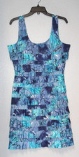 Tango Mango Women's Sleeveless Dress Multicolored Abstract Ruffle Size XL