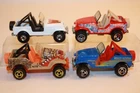 4 Vintage Hot Wheels Jeep Wrangler CJ-7 Cars Hawaiian / Gorilla / Coast Rescue