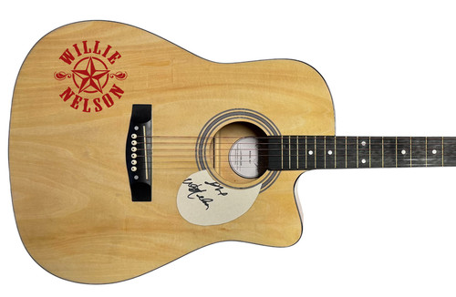 Willie Nelson Signed Autograph Full Size 41" Acoustic Guitar The Highwaymen ACOA