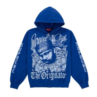 Supreme DJ Screw Zip Up Hooded Sweatshirt Blue | eBay