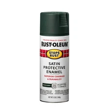 Rust Oleum Satin Enamel Spray Paint 12 Ounce Hunter Green Durable Finish