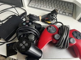 Sony Playstation 2 Slim SCPH-79001 Console Bundle - Satin Silver Tested Nice