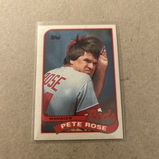 🛑1989 Topps Team Checklist Pete Rose #505 Cincinnati Reds Baseball Vintage