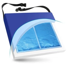 NYOrtho Gel Foam Wheelchair Cushion 16x16 Cool Comfort Non Slip Waterproof