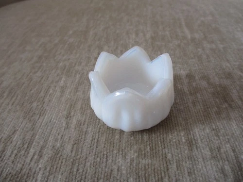 Vintage Milk Glass Mini Rose Bowl Salt Cellar Cup