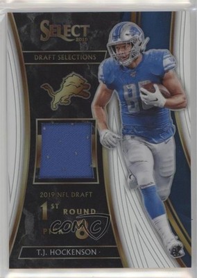 2019 Panini Select Draft Selection Memorabilia White Prizm /75 TJ Hockenson rf2