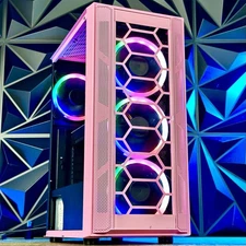 Custom Pink Gaming PC Intel Core i5 8GB 500gb Nvidia Quadro k2000 Windows 11 Pro